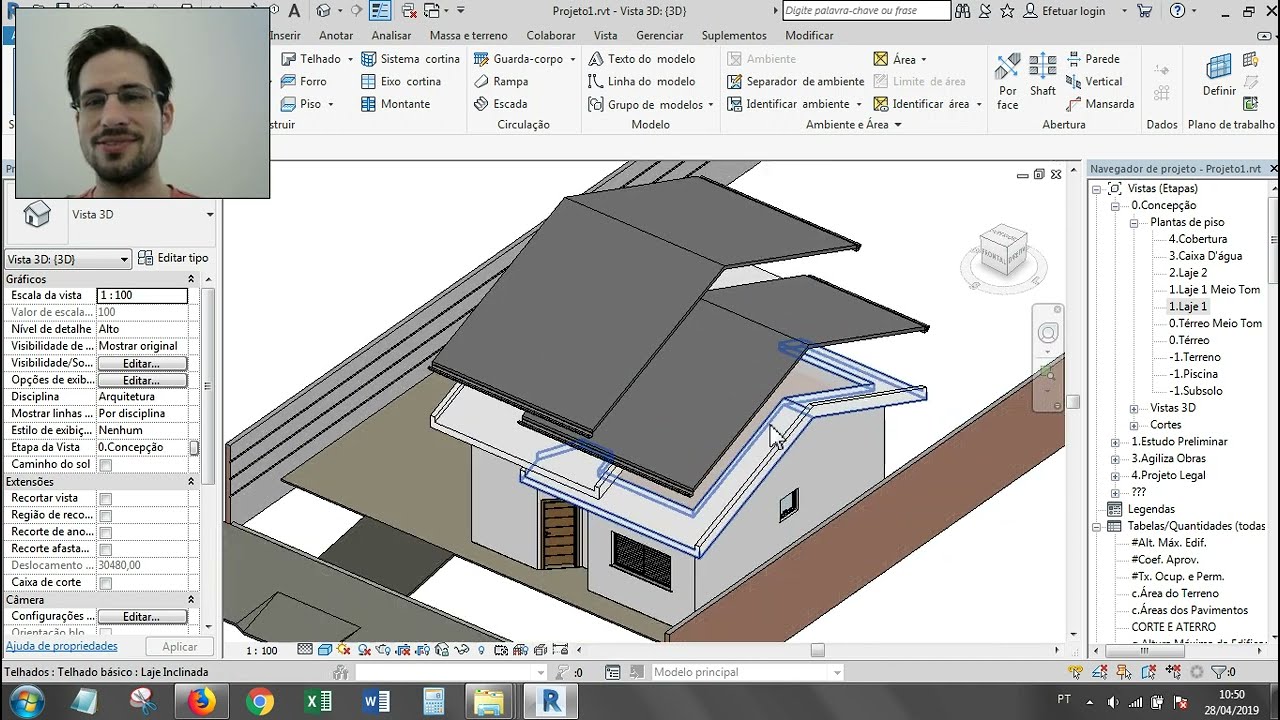 #revit #curso #tutorial 39 | Como modelar telhado de duas águas e modificar para duas alturas