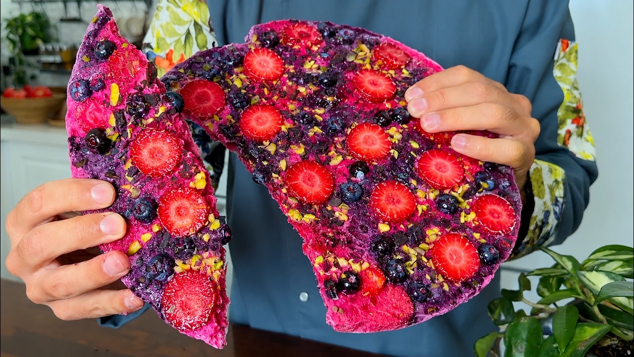 🍓🫐 Viral Frozen Berry Yogurt Dessert in 5 Minutes! No Sugar. No Lactose!