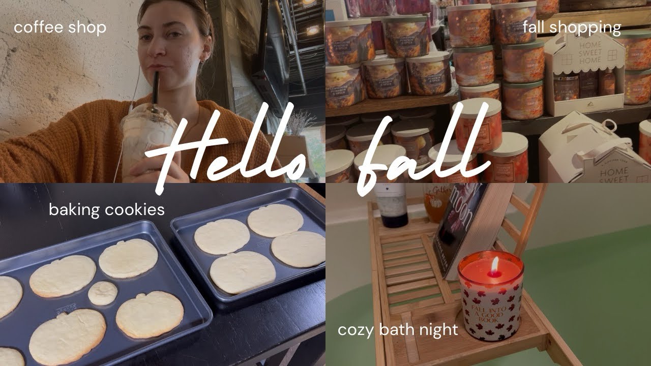 The Perfect Fall Day🍁 (reading in a coffee shop, baking, cozy bath night)