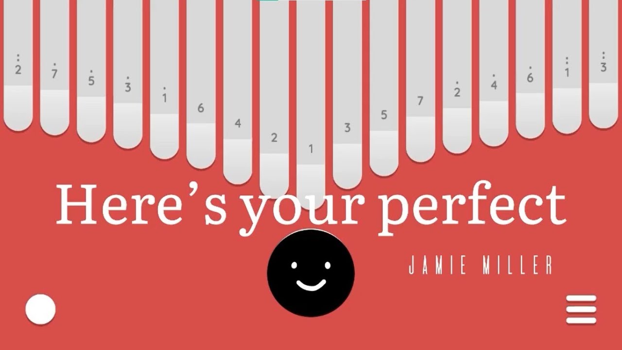 Here’s your perfect by Jamie Miller Kalimba Cover with Easy Tabs (Keylimba app)