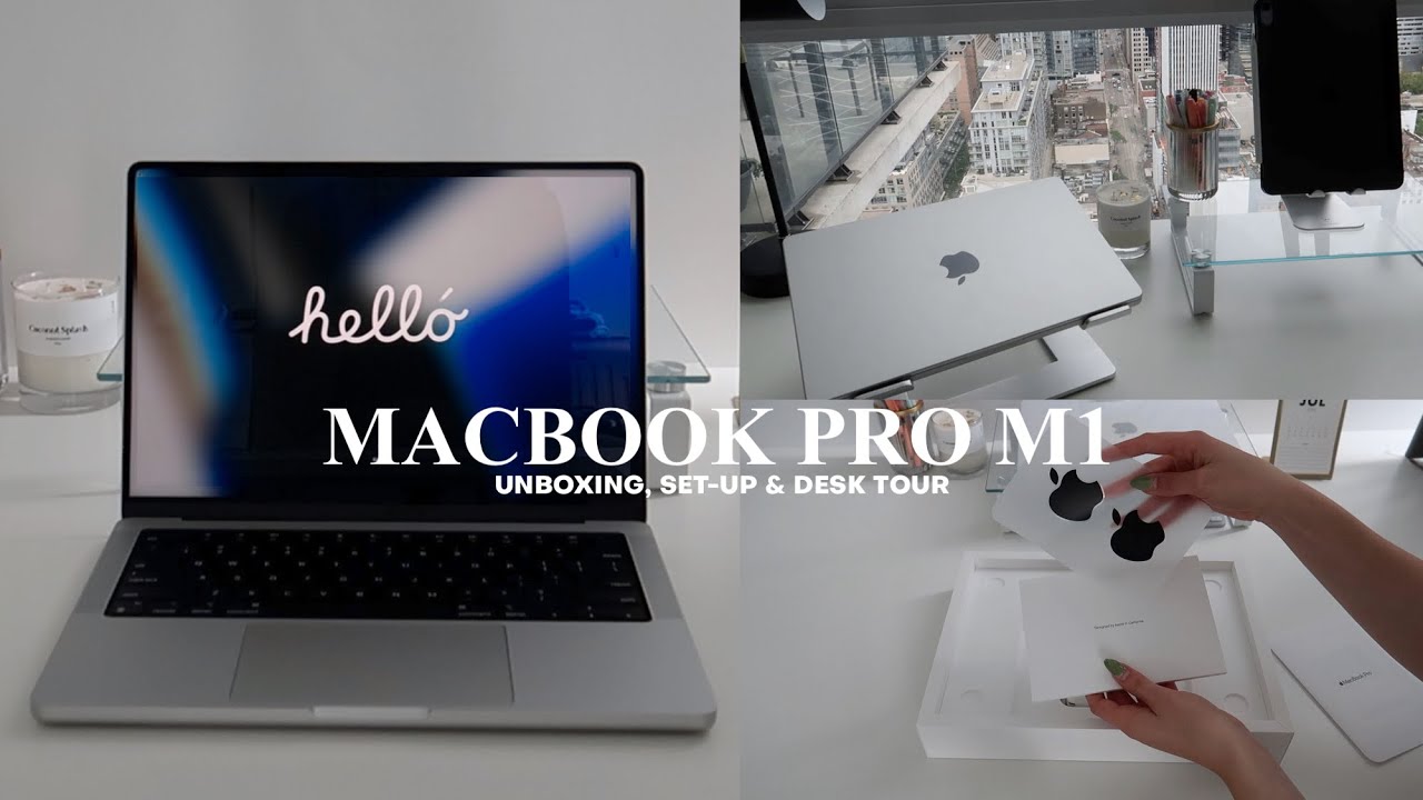 Macbook pro 14" 2022 M1 unboxing | set-up & desk tour