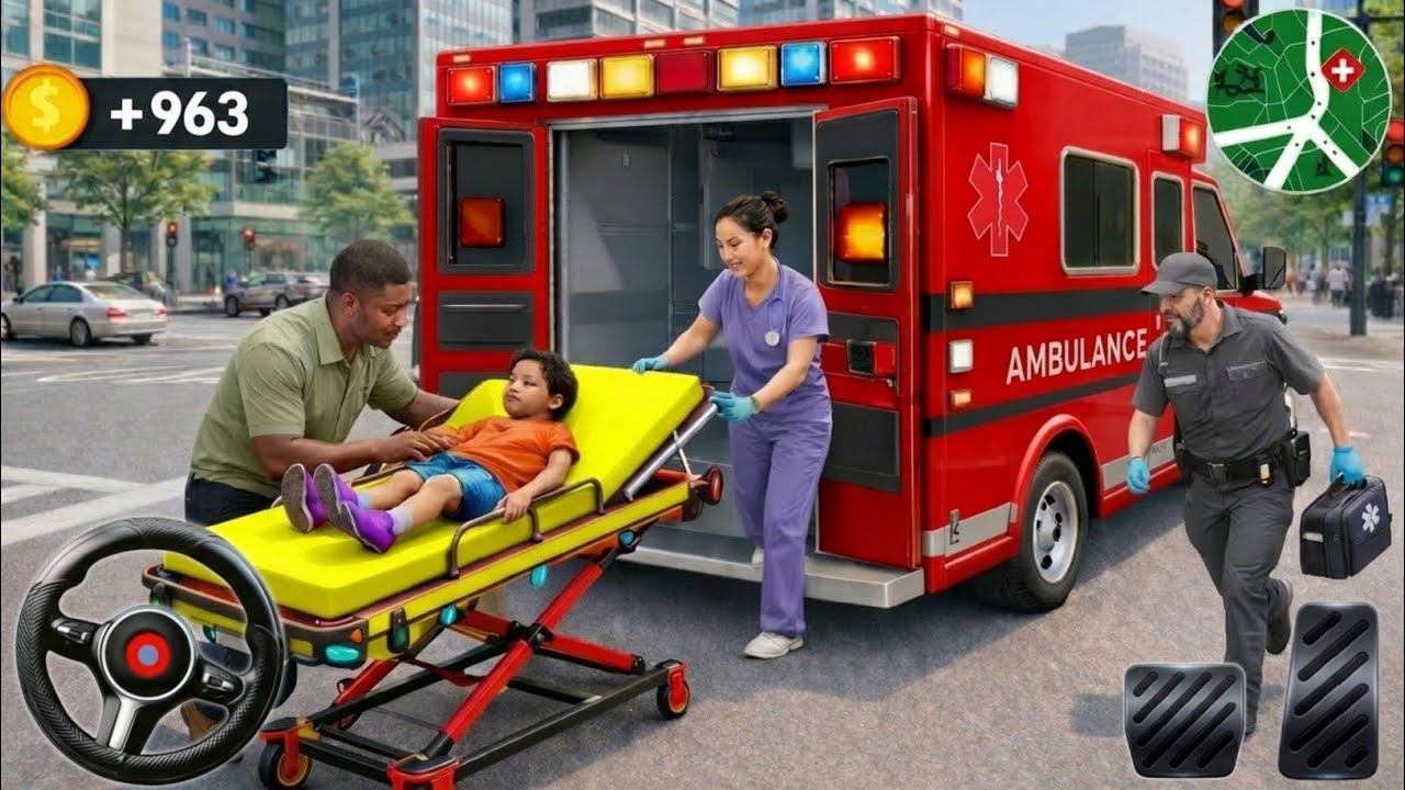 Ambulance Car Simulator: Emergency City Rescue & Paramedic Doctor android Gameplay 