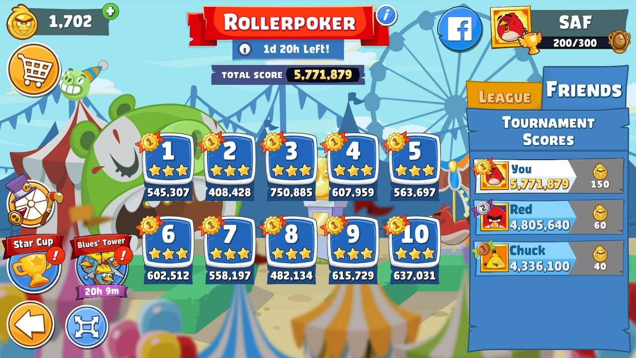 Angry Birds Friends. Rollerpoker (23.05.2024). All levels 3 stars. Passage from Sergey Fetisov