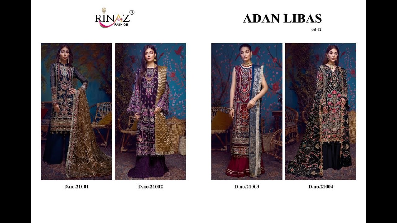 Rinaz Fashion Adan Libas Vol 12 Fox Georgette Pakistani Suit ||latest Design of Pakistani Suit 2021