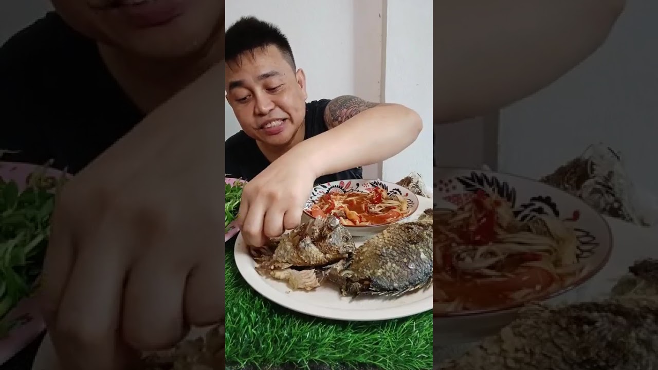 แชบๆนำกันกับบ่าวสันพาสวบพี่น้อง ส้มตำปลาเข็งเผา แซ่บๆครับผม