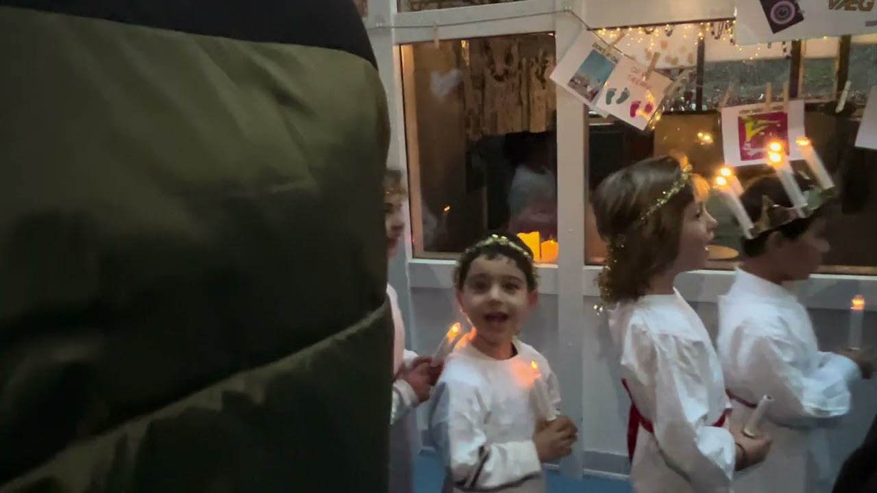 Kids performing Santa Lucia  Copenhagen 