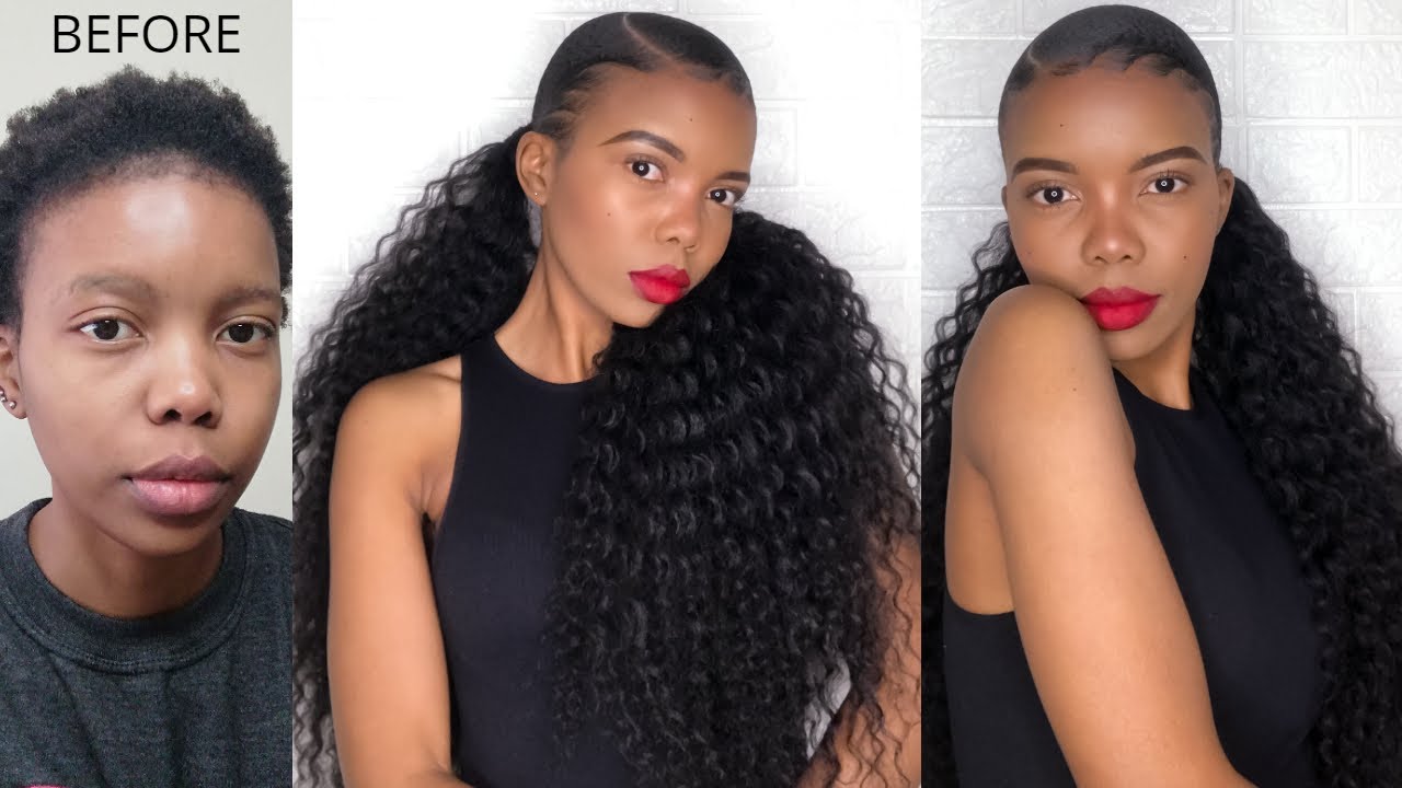 DOUBLE PONYTAILS ON SHORT 4C HAIR