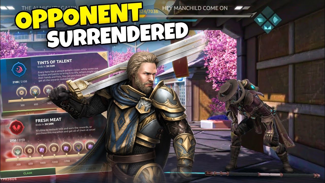 Opponent Surrendered in Front of Marcus 😱 + Collecting Marathon Rewards 🎉 | Shadow Fight 4 Arena