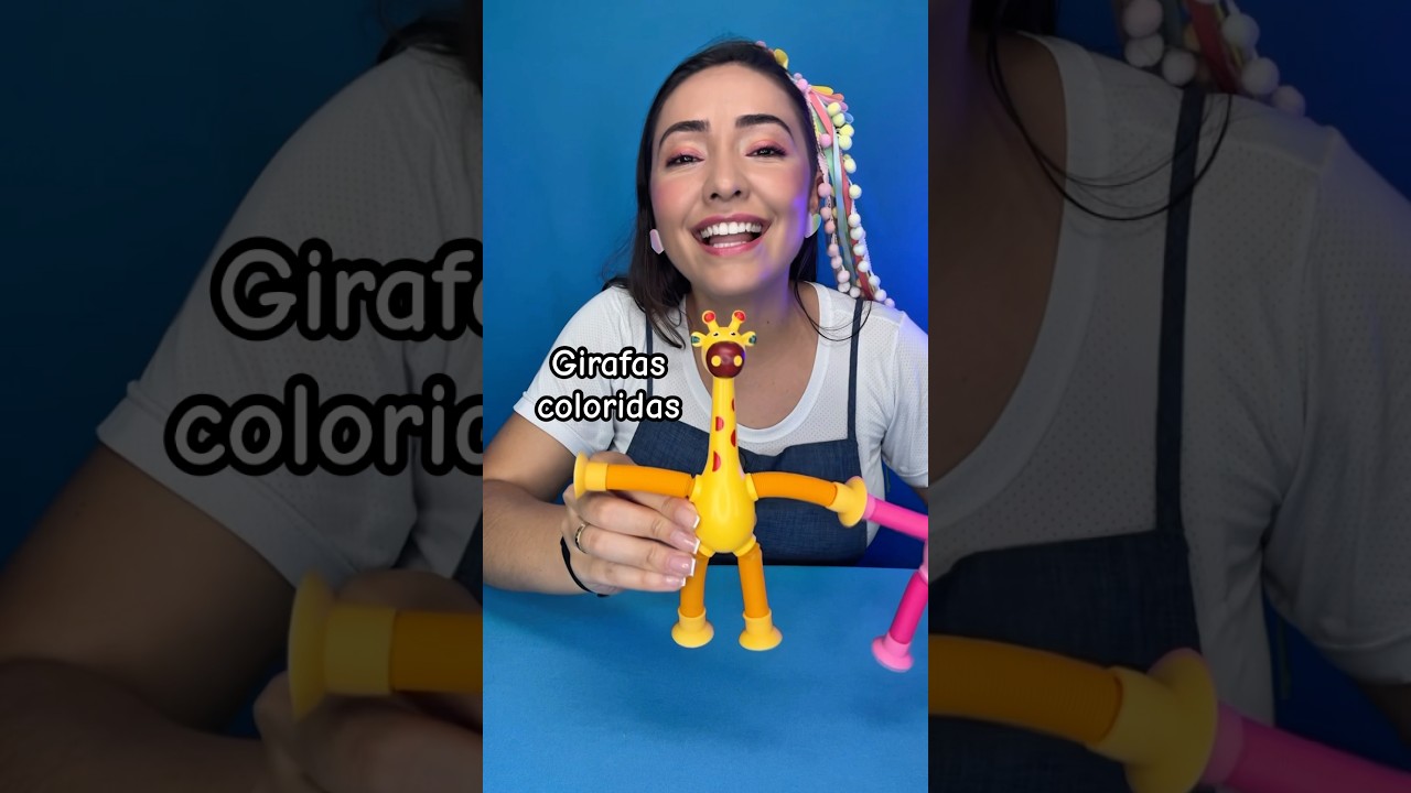 Girafas coloridas 🦒💛🩷🩵💜. #educa&ccedil;&atilde;oinfantil #cores #brinquedos