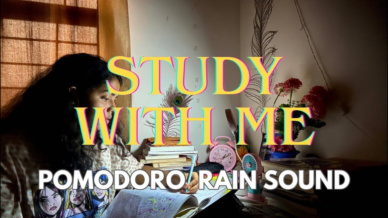 Study with me 🔴📚| Pomodoro | Rain sound