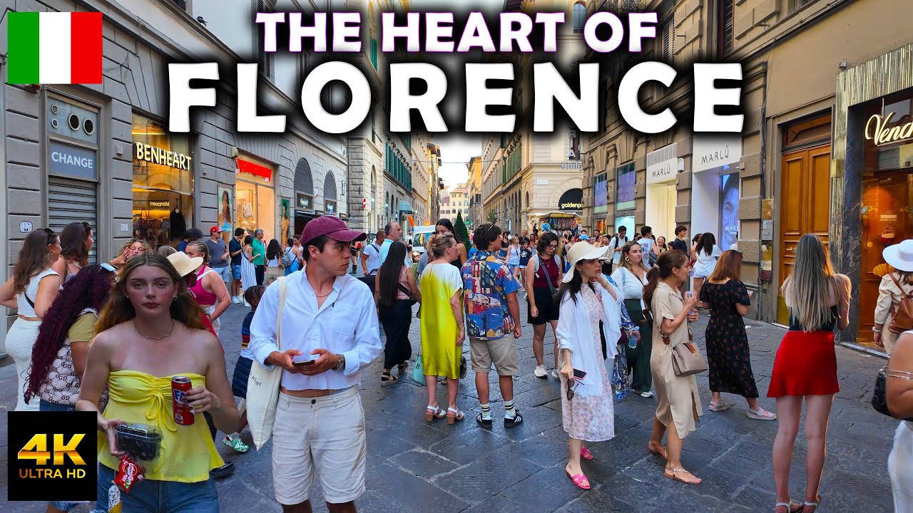 Walking Tour of Florence City Centre & Main Attractions 🇮🇹 Italy 4K