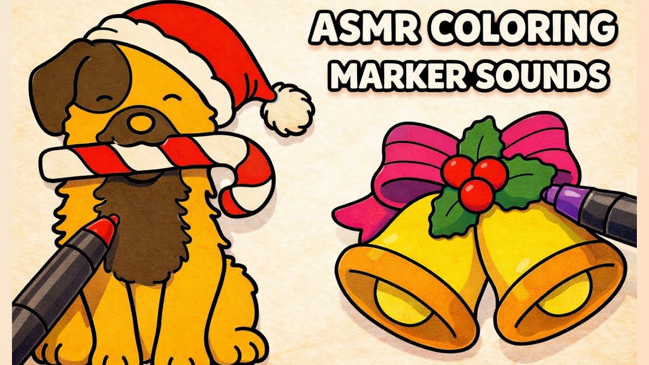 Pure marker sounds ASMR | No talking coloring (30 minutes)