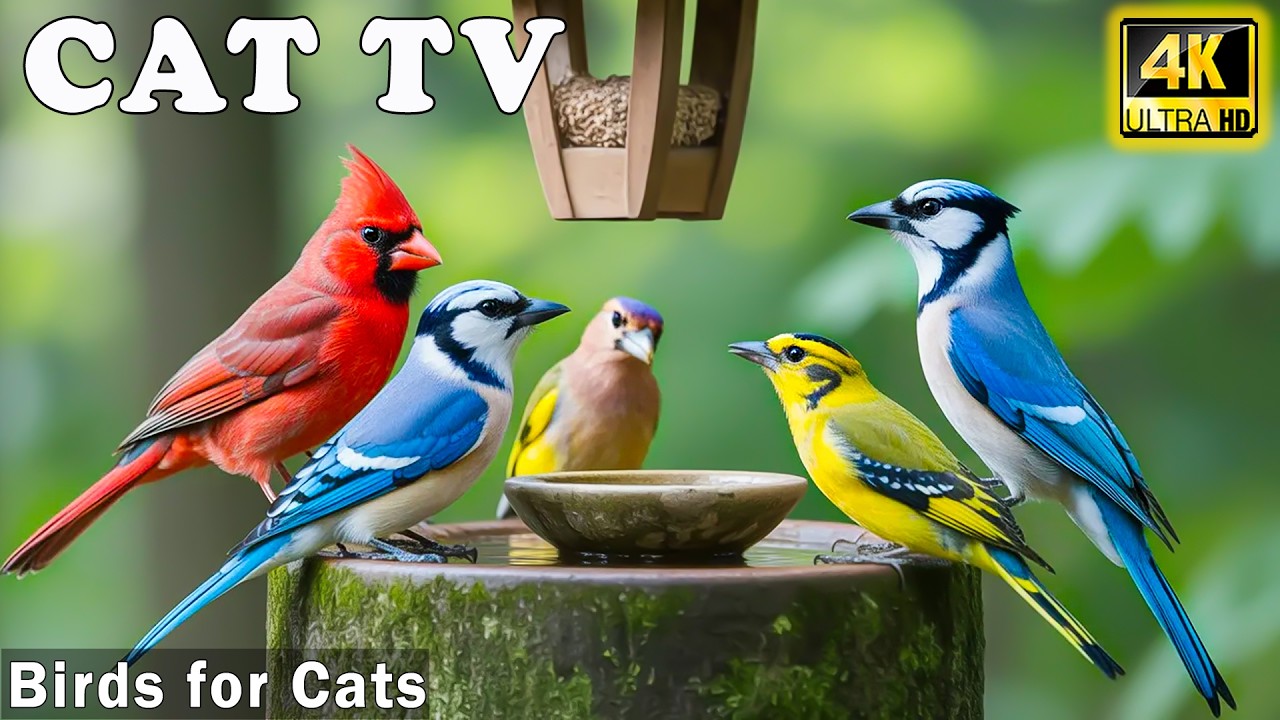 Cat TV for Cats to Watch: Keep Your Cat Happy & Calm Home Alone with Beautiful Bird Videos