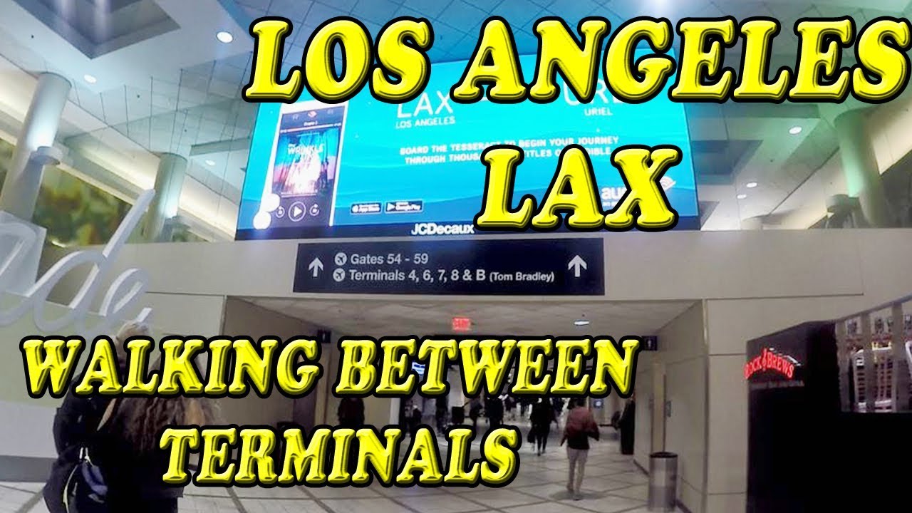 Los Angeles LAX Airport Walking between Terminals