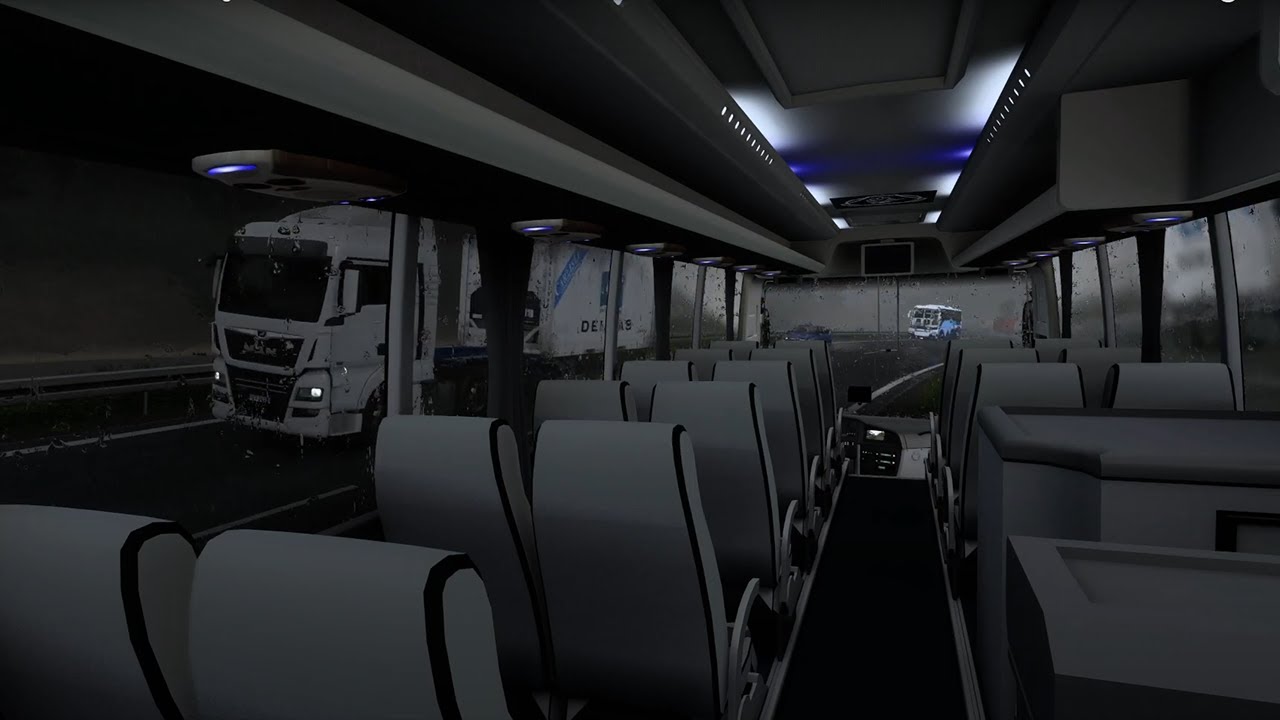 Euro Truck Simulator 2 - Scania Touring in Thunder Weather Rains & Thunderstorm Sound