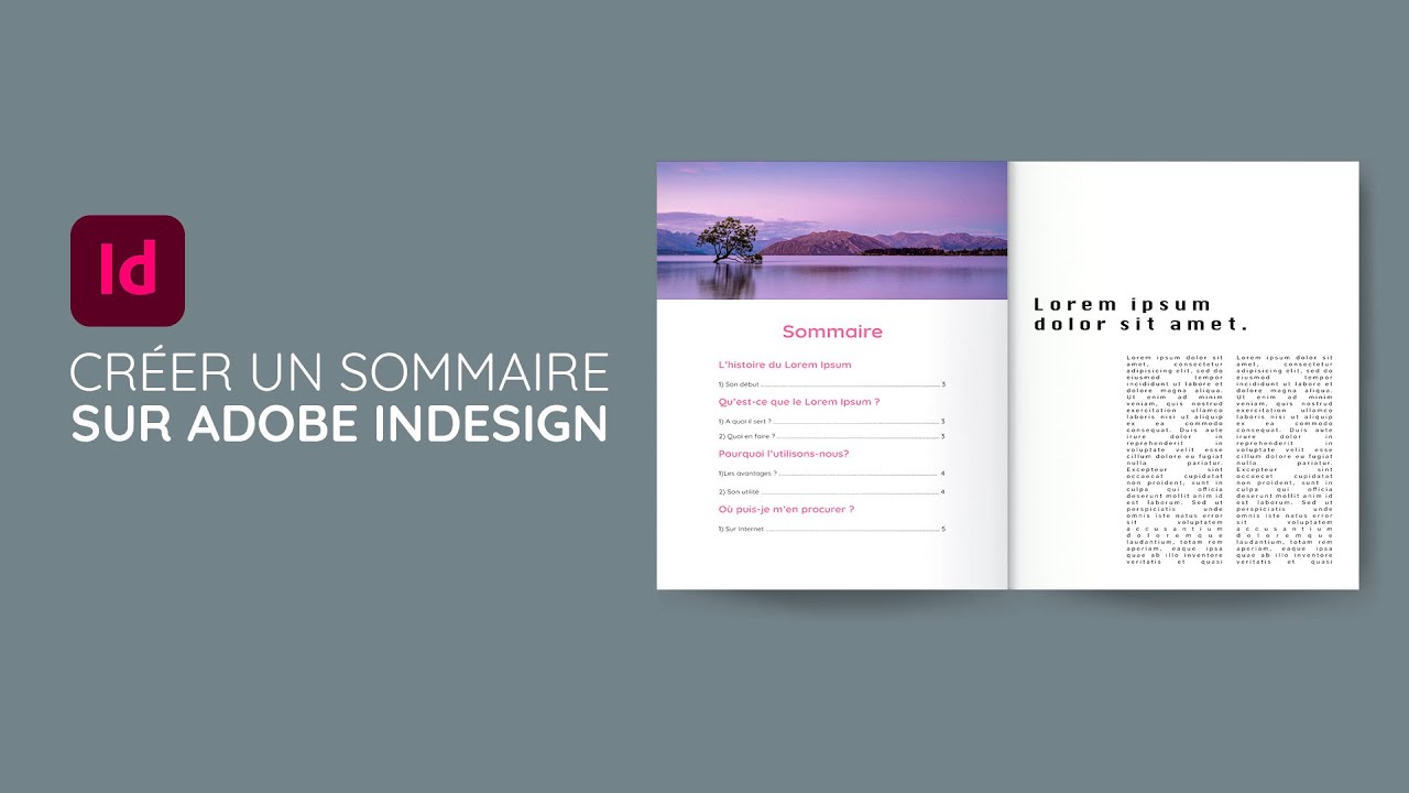 Tuto InDesign 2022 : Comment créer un sommaire en 2021