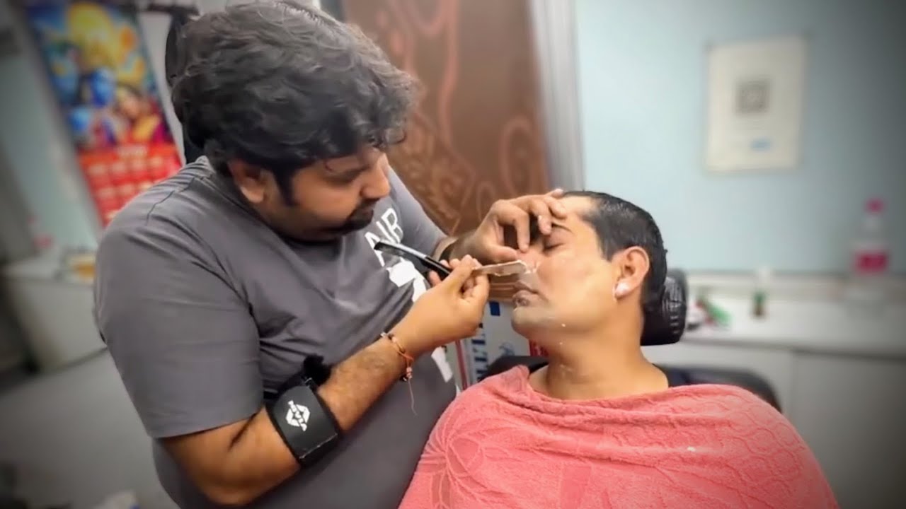 ASMR Barber Shamboo 💆‍♂️Beard Cleaning, Beard Shaving & Head Massage | Instant Sleep & Stress Relief
