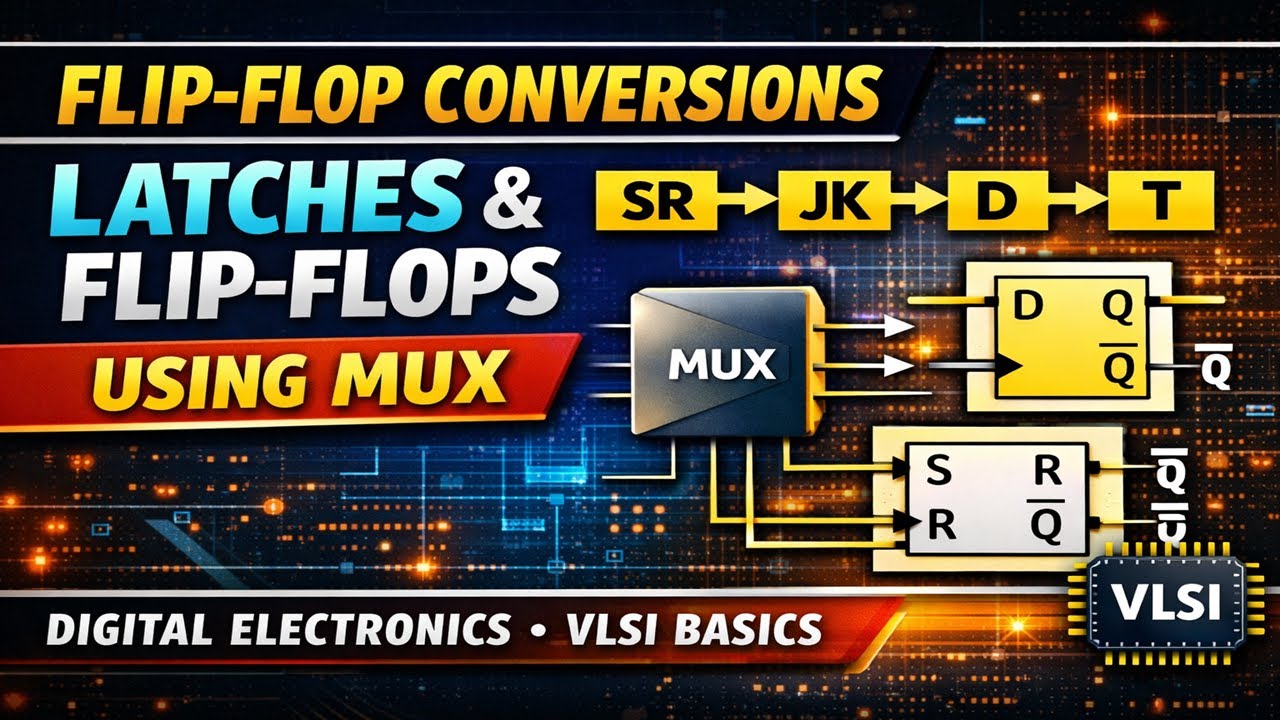 Flip-Flop Conversions | Latches and Flip-Flops Using MUX | Digital Electronics | VLSI Basics