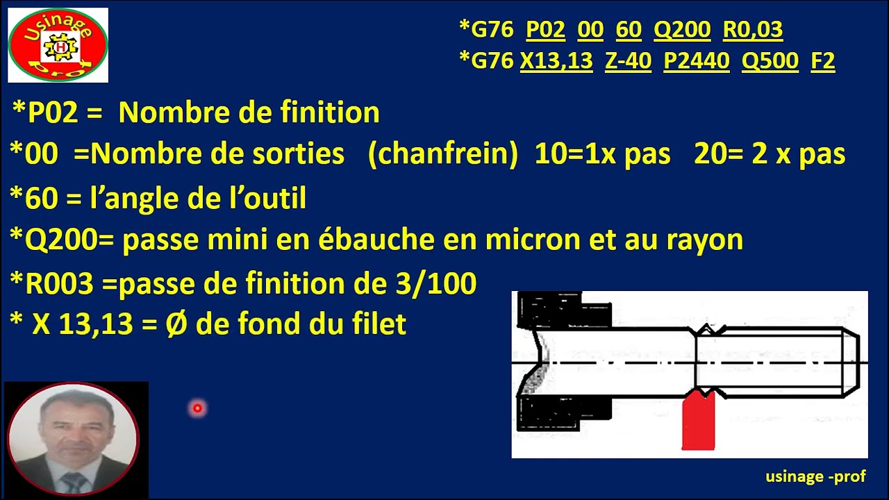 cycle de filetage  G76