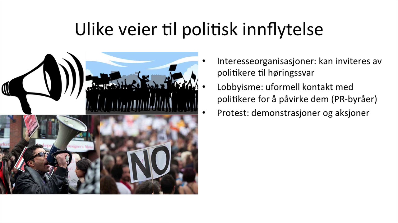 Samfunnsfag - Demokratiske valg og politisk innflytelse