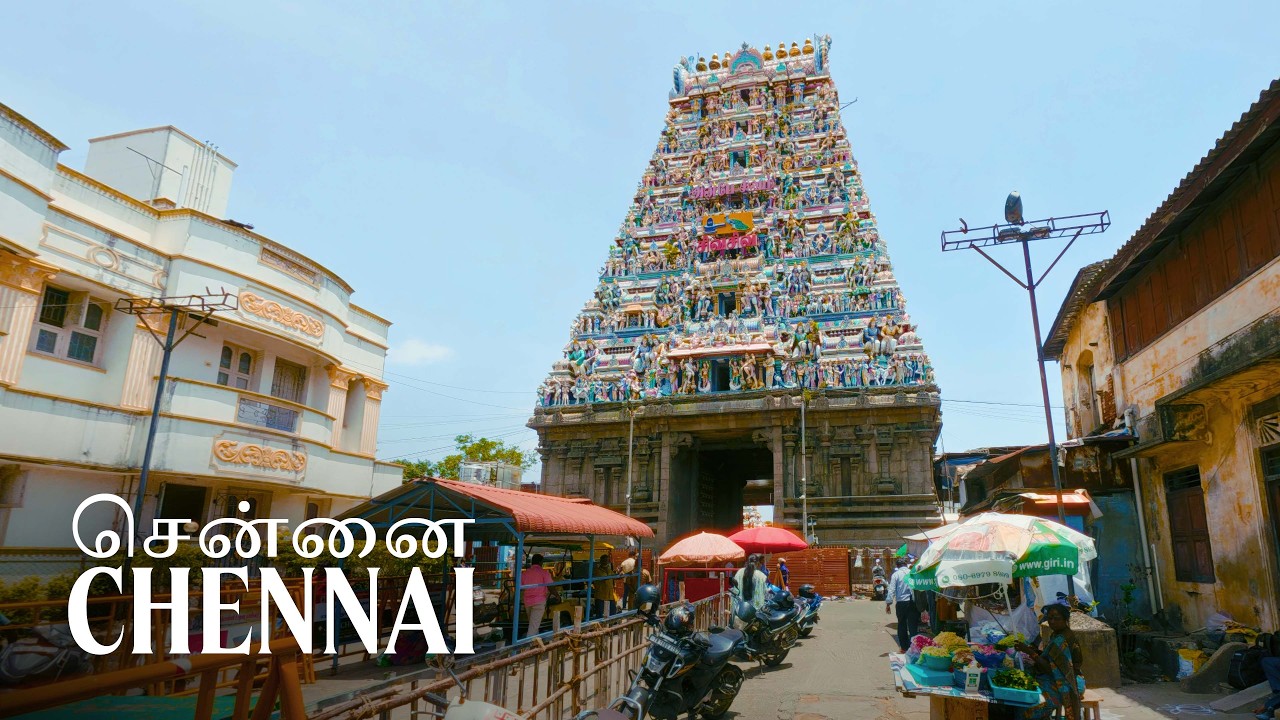Mylapore, Chennai, India · Kapaleeshwarar Temple to Santhome Cathedral · 4K Tour