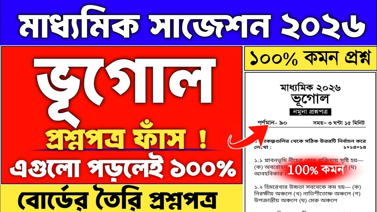 Madhyamik geography Suggestion 2026 | madhyamik 2026 geography last minute suggestion