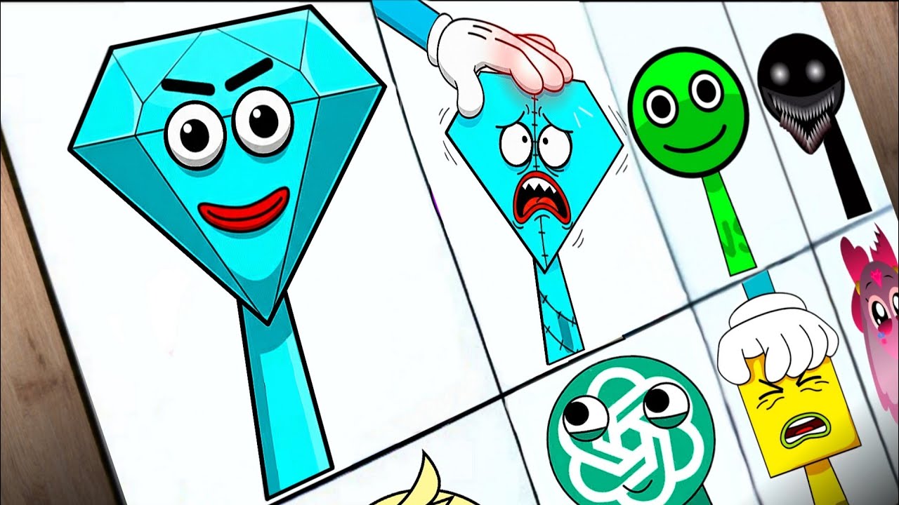 Drawing My Sprunki OC: Diamond (from Save The Shapes) | Incredibox Sprunki OC 