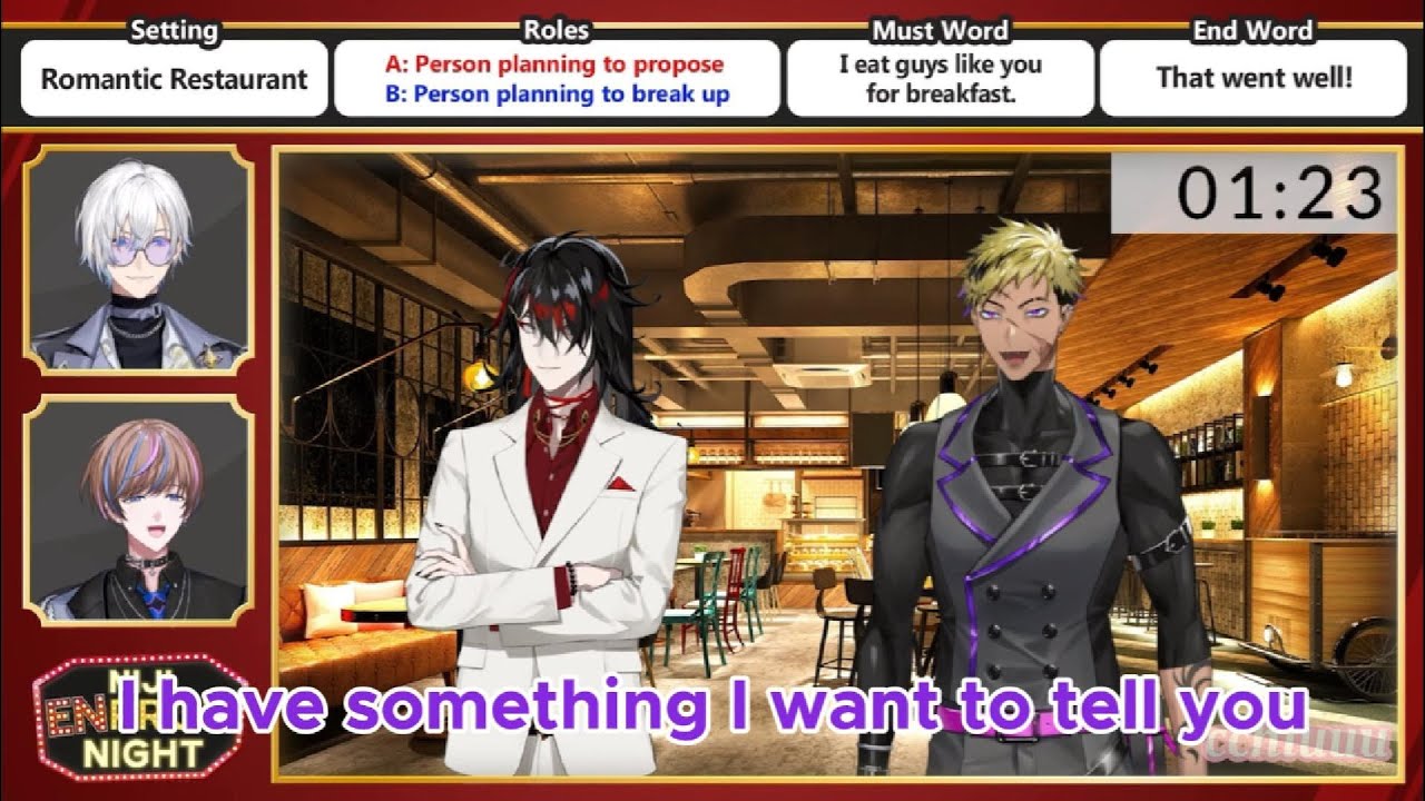 [NIJI ENprov] Vanta and Vox's romantic dinner gets messy