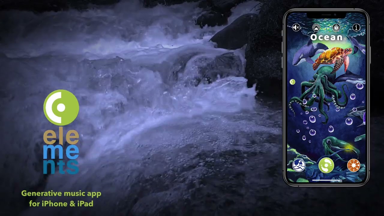 Elements - generative music app. Ocean. Deep Relaxing Meditation Music.
