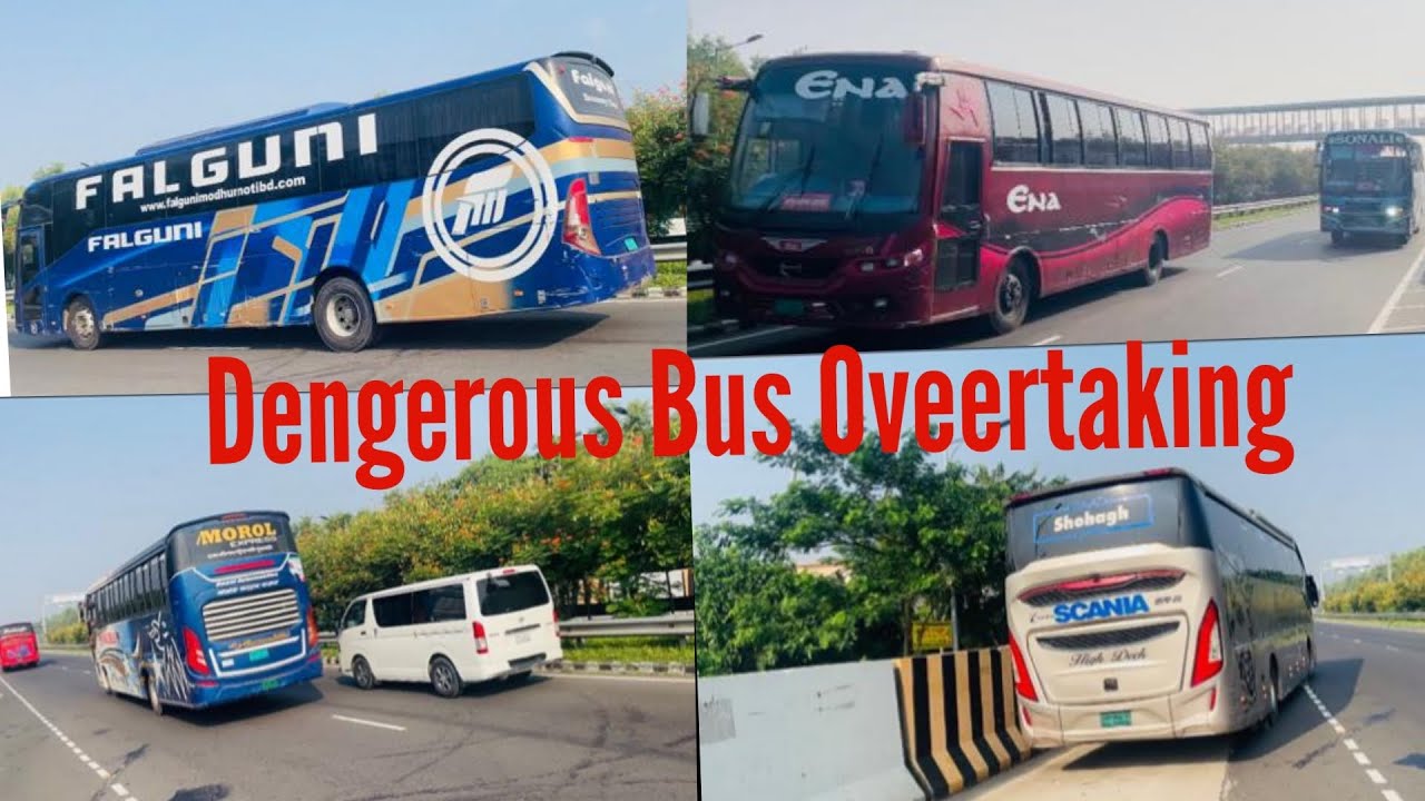 Dengerous Bus Overtaking on Expressway | এক্সপ্রেসওয়েতে ঝুঁকিপূর্ণ ওভারটেক 
