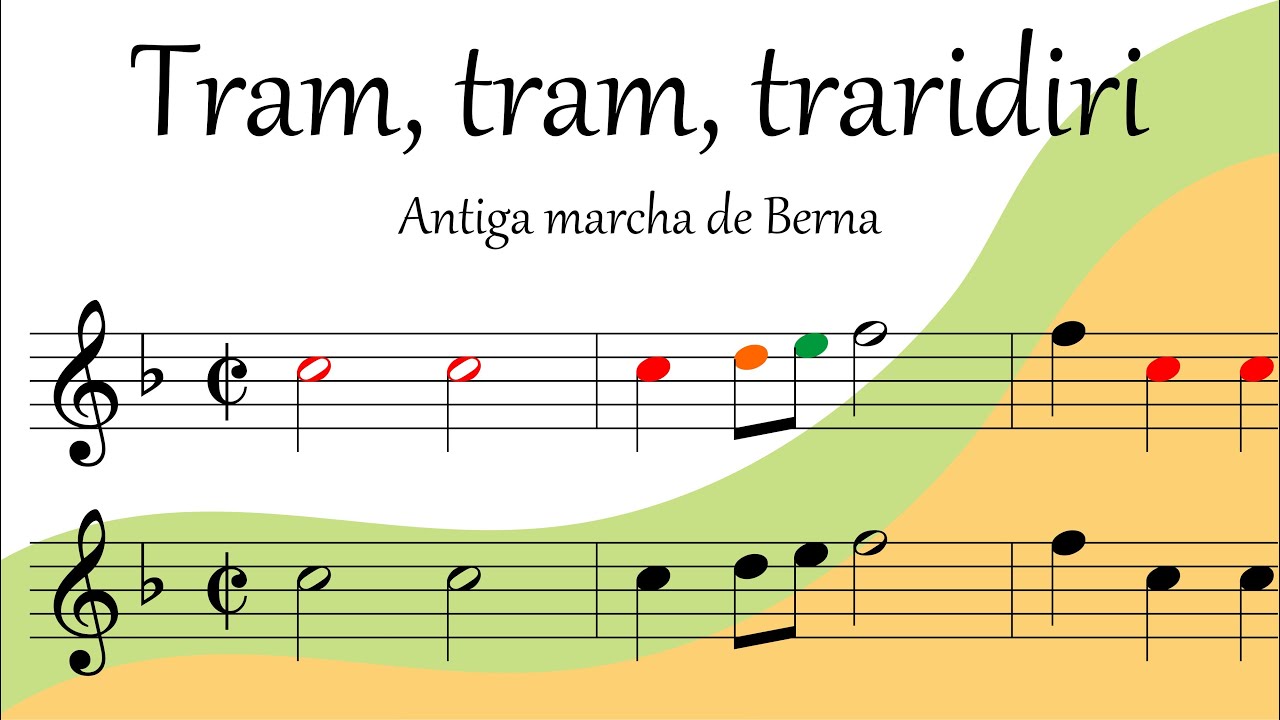 Tram, tram, traridiri – Flauta Doce – Partitura Colorida