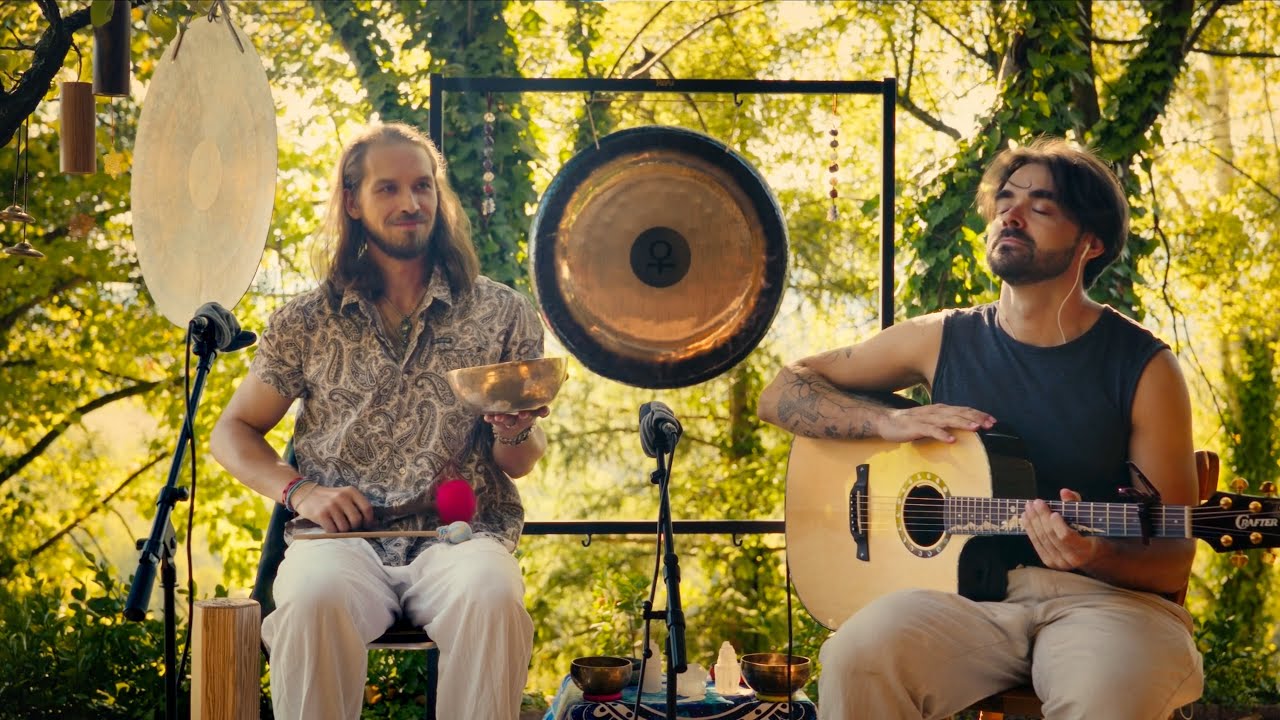 Sound of Forest | Tibetan Gongs, Singing Bowls & Acoustic Guitar | 30 min Live Meditation Music
