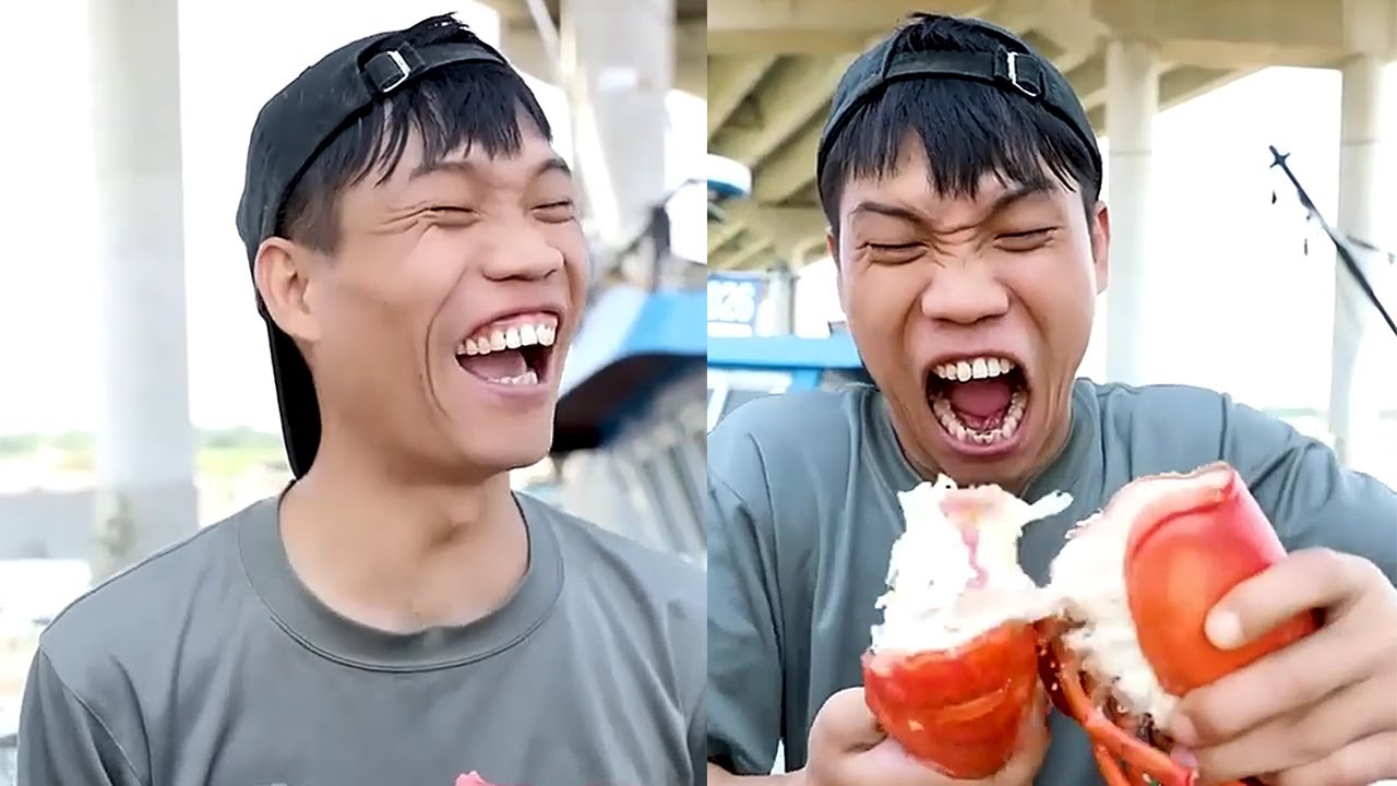 【大食い 】Chinese fishermen eat octopus, Boston lobster, scallops, clams, crabs, razor clams, conches