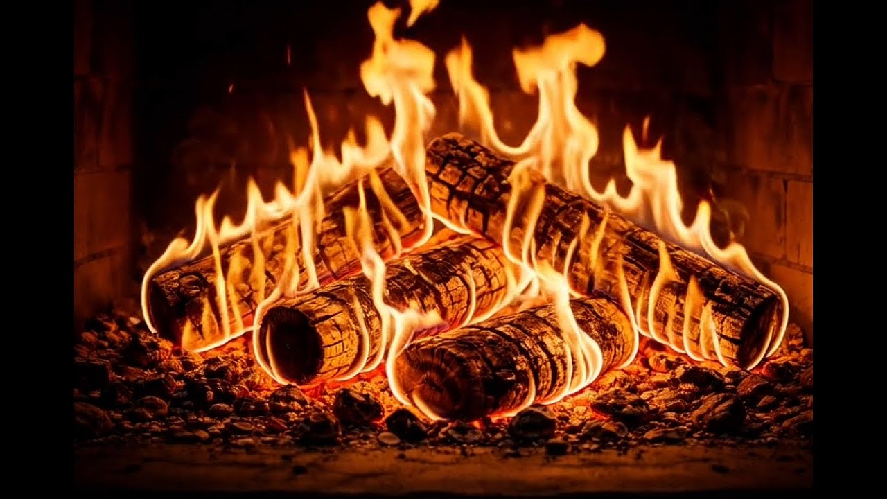 🔥 Soothing Fireplace at Night – Slow Steady Flames for Calm & Sleep (4K)#CalmFire #SleepAmbience