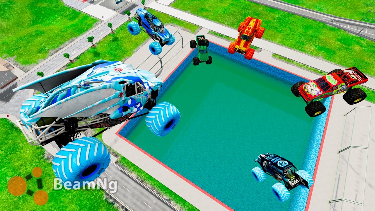 MONSTER TRUCK POOL JUMP #49 - BEAMNG DRIVE