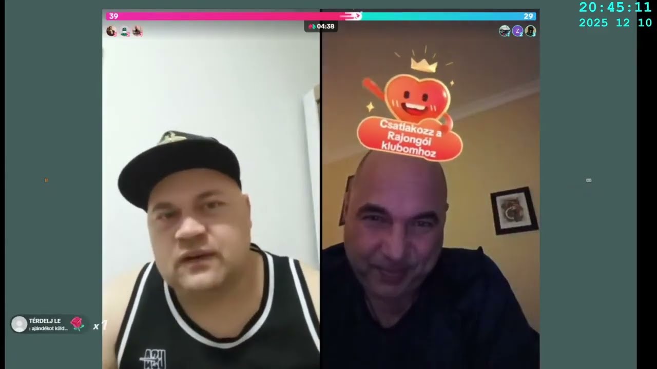 1. r&eacute;sz: Mc Isti Fogf&aacute;j&aacute;s + Mossad 2025.12.10.  #mcisti #mossad #funny #foryou #duet #live #tiktok
