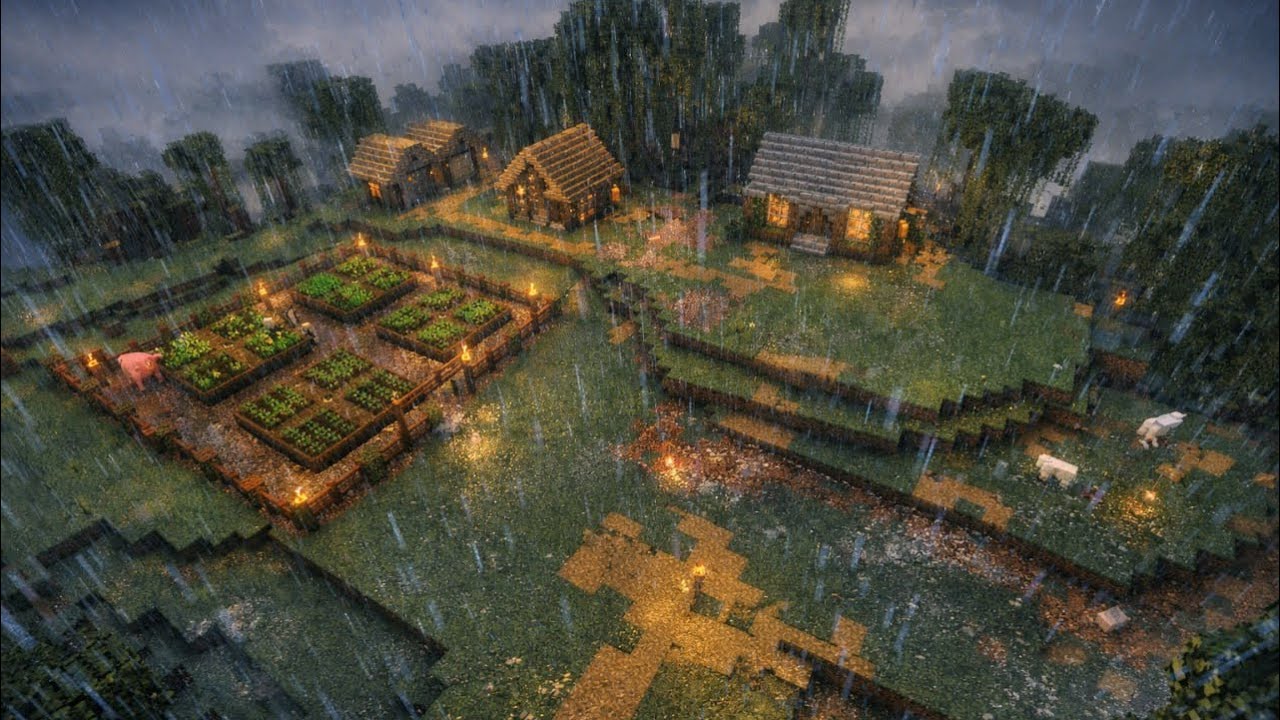 Выровнял территорию в моей деревне! Minecraft!