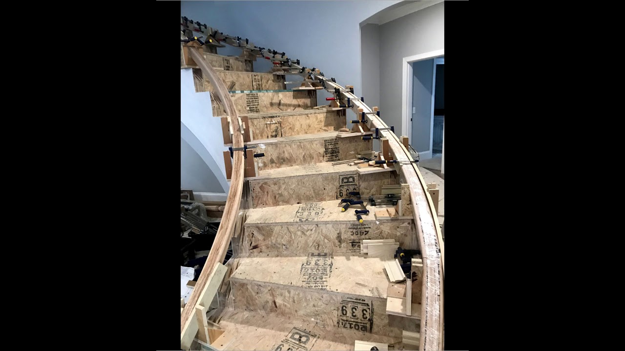 CURVED STAIRCASE BUILD CLAMPING AND BENDING RAIL