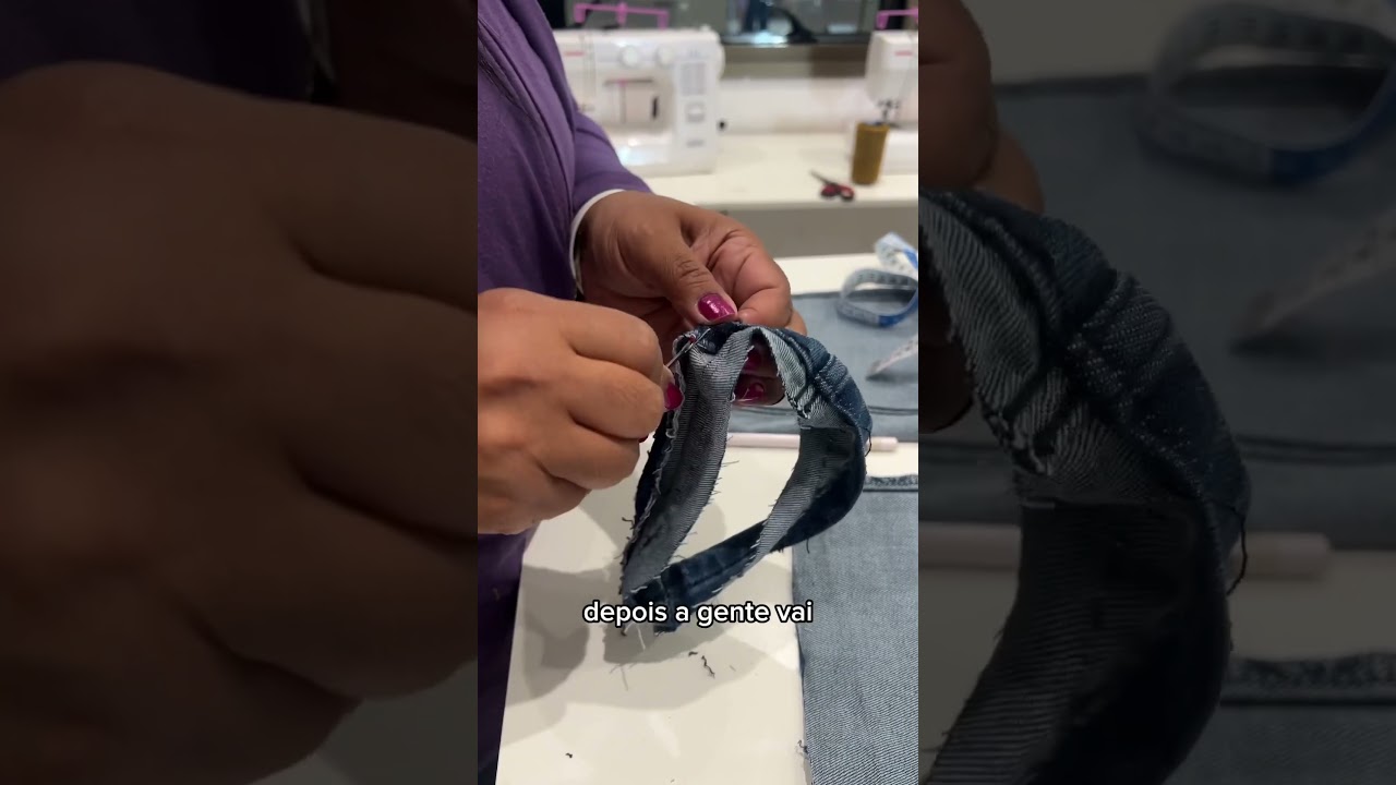 Bainha de cal&ccedil;a jeans original simples e r&aacute;pida!