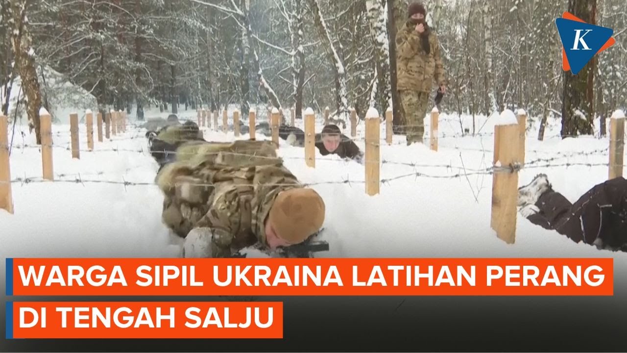 Potret Warga Sipil Ukraina Latihan Perang untuk Hadapi Serangan Rusia