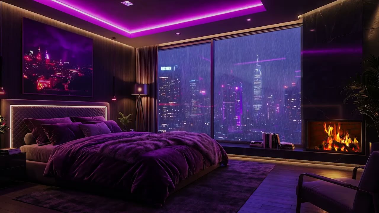 Continuous Night Rain Sounds 🌧️ Relaxing City Background for Overthinking