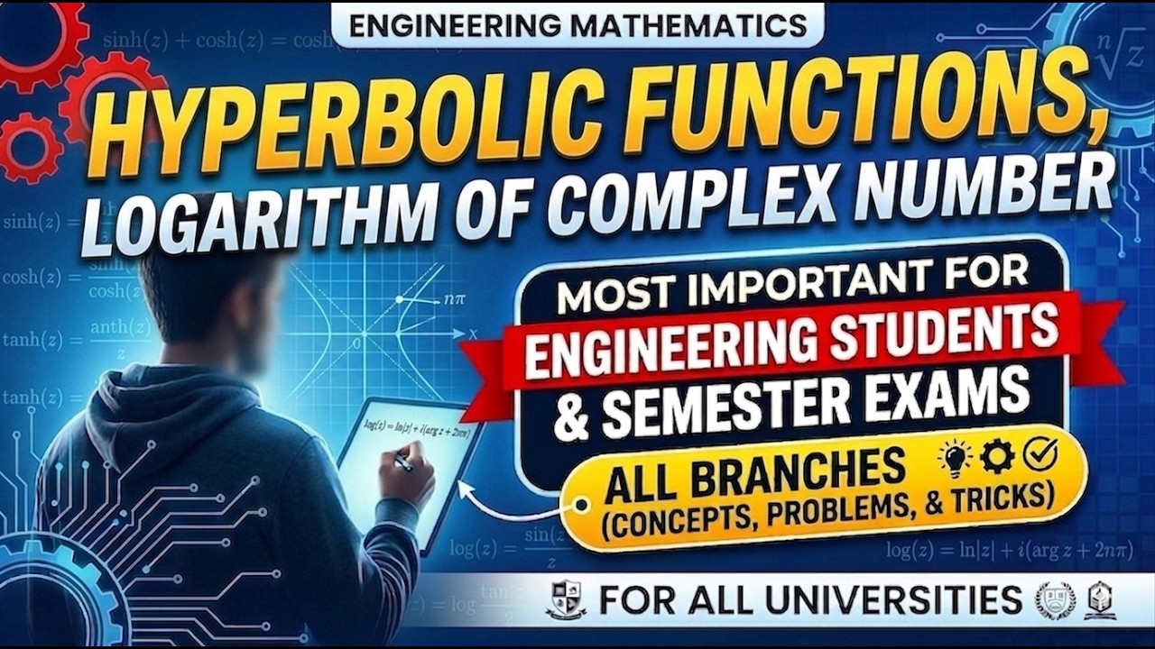 Hyperbolic functions , logarithm of complex number|| Basics of Complex Numbers Explained  || EM