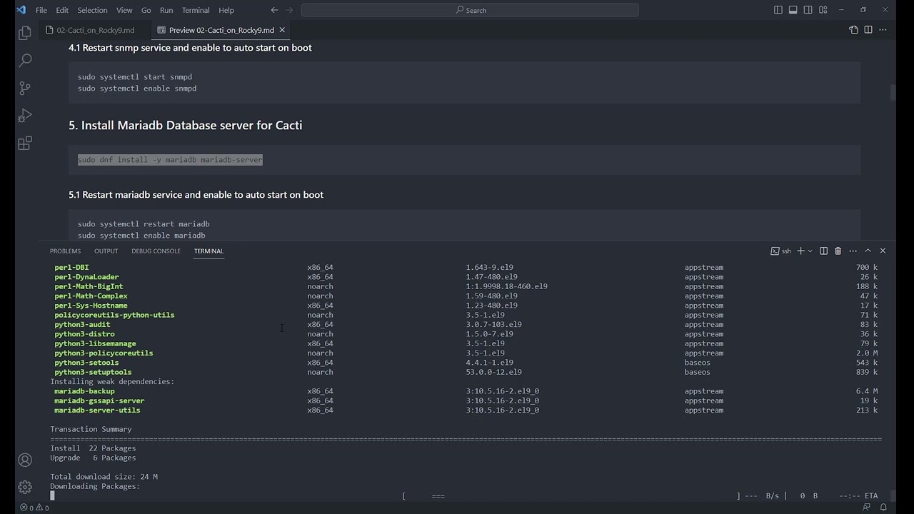 001-Set up Cacti on Rocky Linux 9 for baby sysadmin
