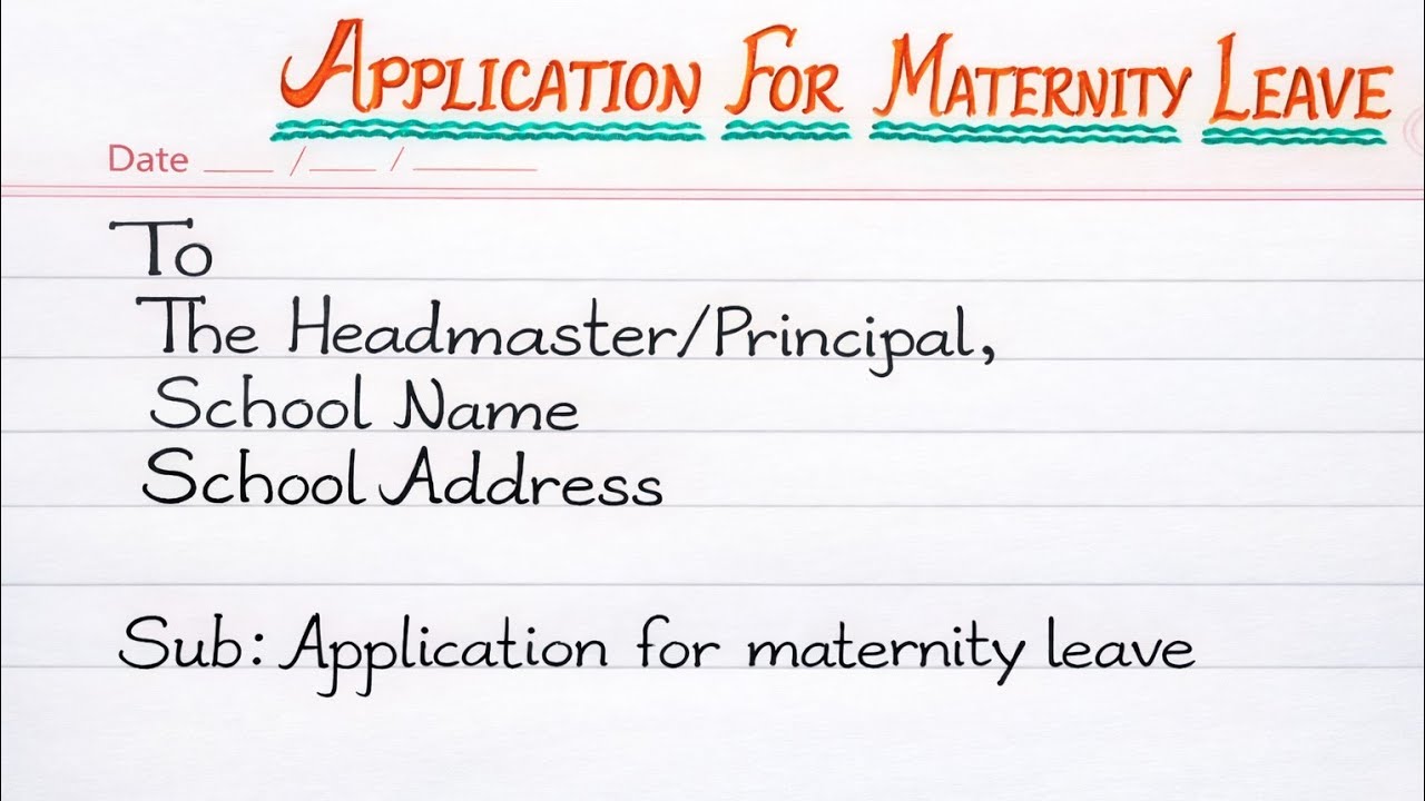 Maternity leave application in English || Write a leave application for maternity leave