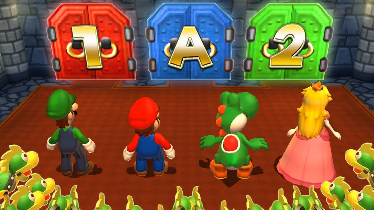 Mario Party 9 MiniGames - Mario Vs Yoshi Vs Luigi Vs Peach (Master Cpu)