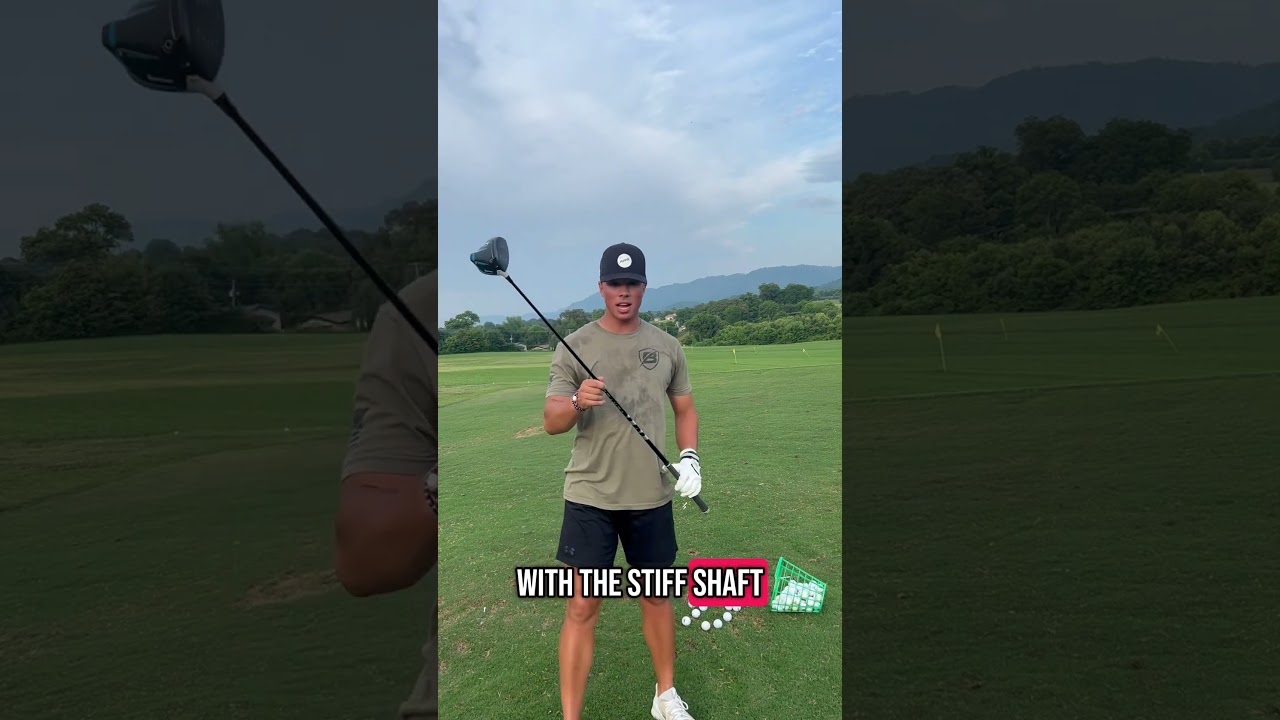 Regular flex shaft vs. stiff flex shaft, which do you play? #golf #golftok #golfshorts #golfswing
