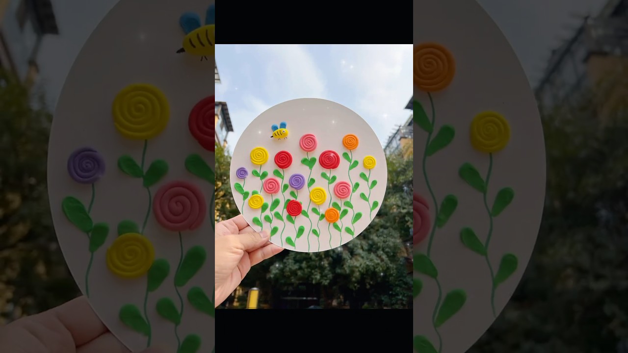 3D Mini Garden Craft 🌸 Easy Clay Art Tutorial | DIY Clay Flowers & Cute Garden Idea #flowercraft