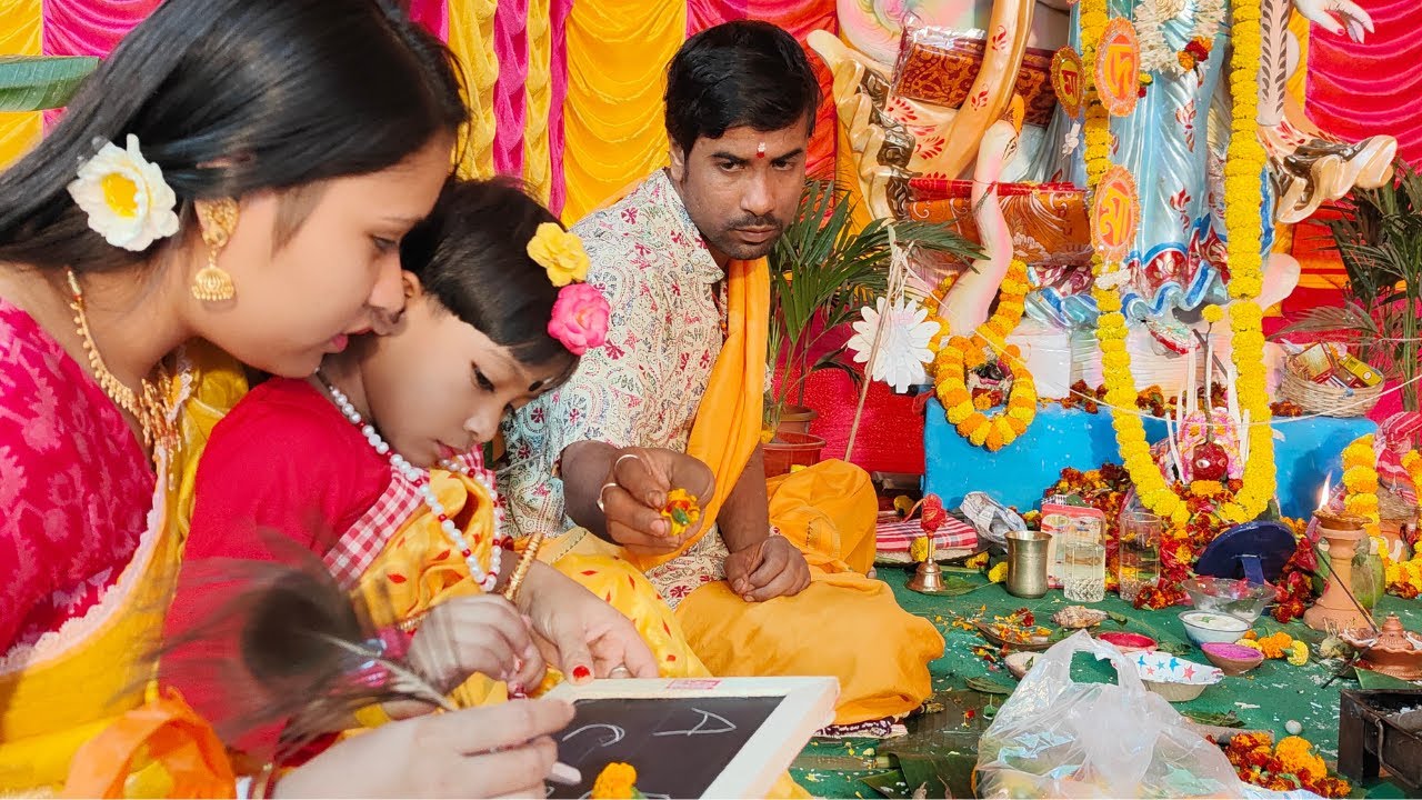 Sanupuchur hate khari hoya gelo 😍📖🎒 Saraswati puja vlog 2026 🙏🥰