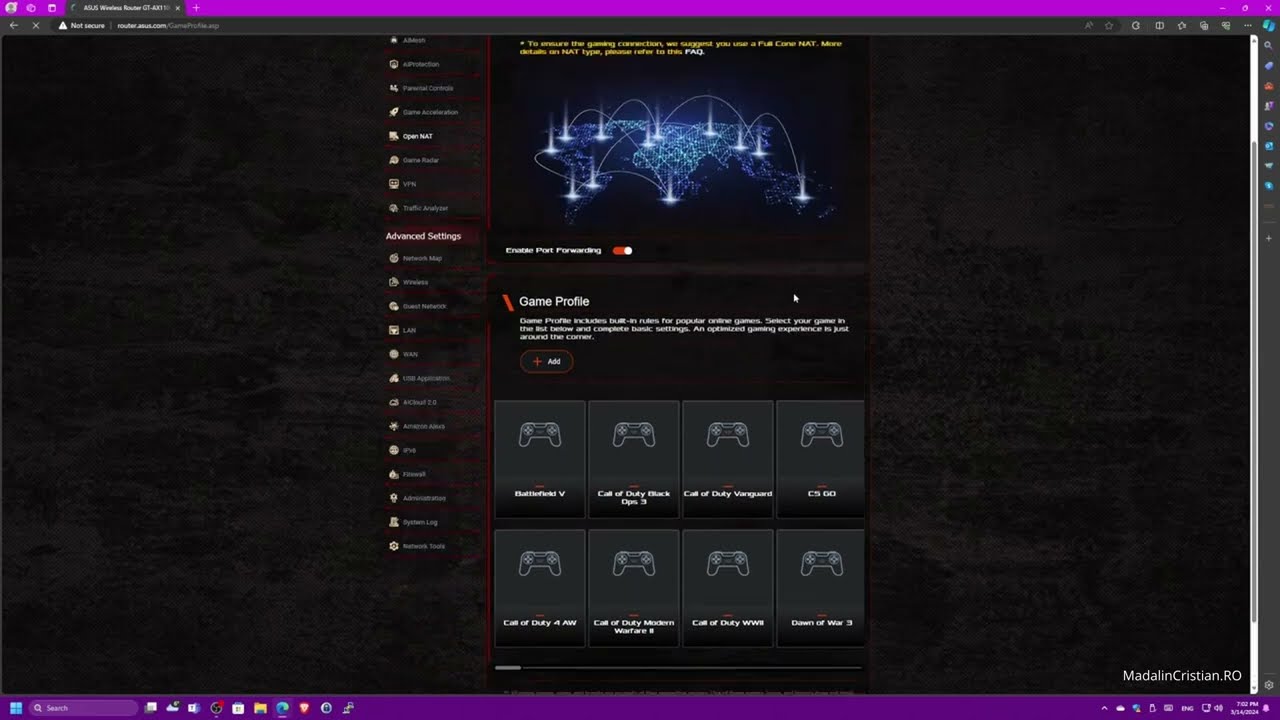 ASUS ROG RAPTURE GT-AX11000 Pro initial setup and user interface