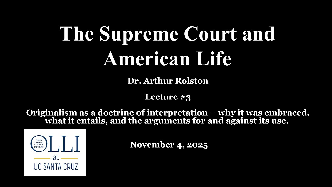 The Supreme Court and American Life Lecture 3   11/4/2025